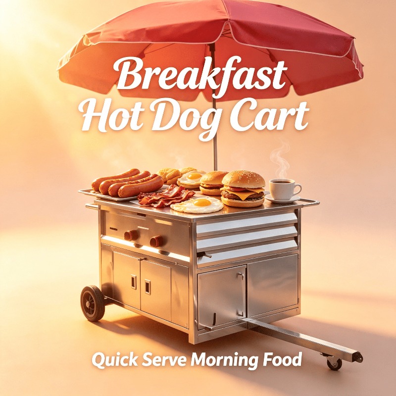 Hot Dog Vending Cart - Carrito de Comida Móvil Compacto con