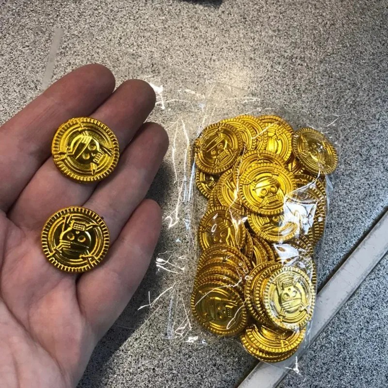 50 Uds. De monedas de oro pira - Arcade Game Coin reseña y precio